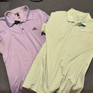 Nike Green Striped Polo Shirt
